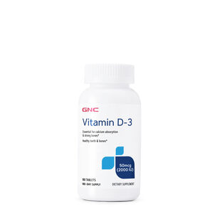 Vitamin D-3 Tablets 2000 IU - 180 Tablets &#40;180 Servings&#41;  | GNC